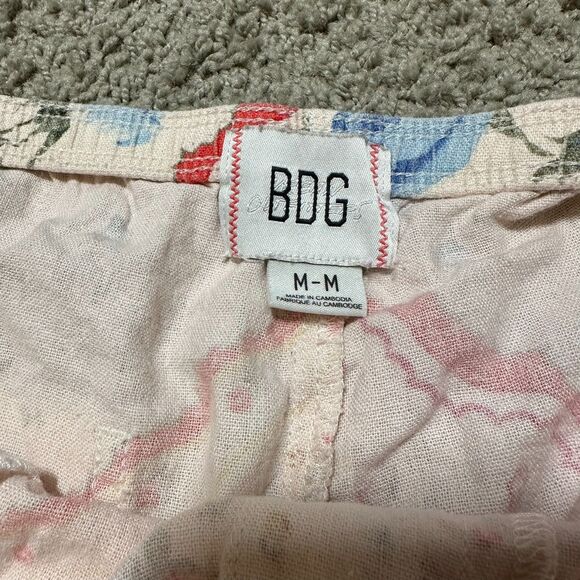 Urban Outfitters BDG Joey Linen Pant Floral Wide Leg Drawstring, Medium - Picture 5 of 8